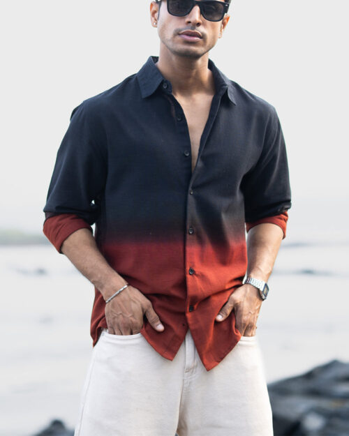 black and brown ombre shirt