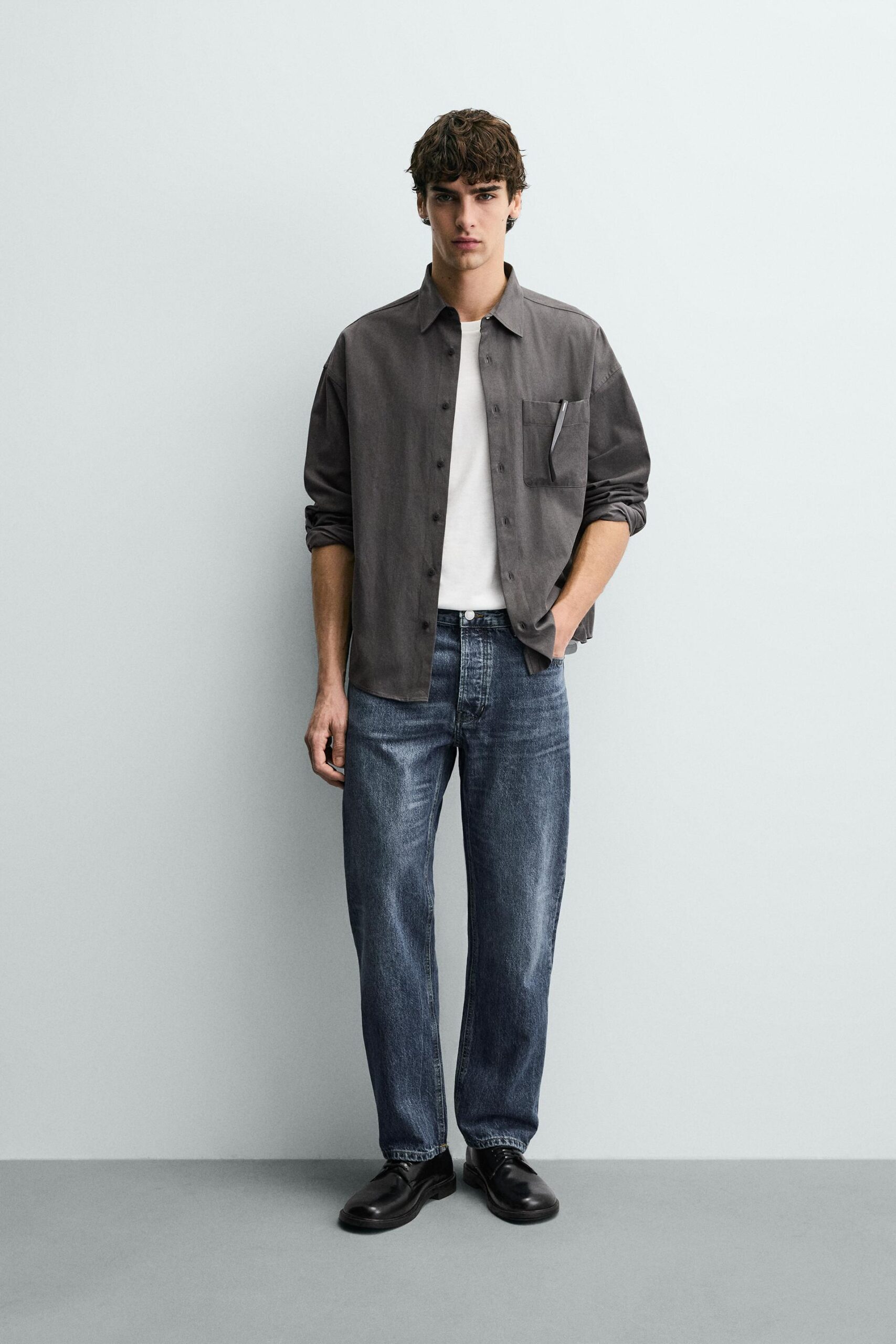 dark blue 5 pocket mid rise loose boot leg stretch jeans dark blue 5 pocket mid rise loose boot leg stretch jeans
