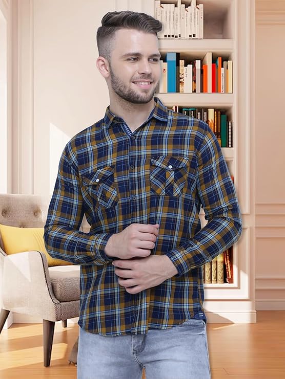 mustard brushed checks shirt mustard brushed checks shirt