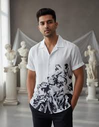 white cotton slub embroidered shirt white cotton slub embroidered shirt