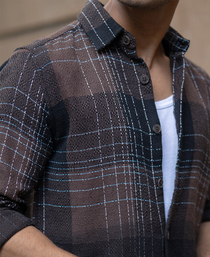 brown ombre checks shirt brown ombre checks shirt