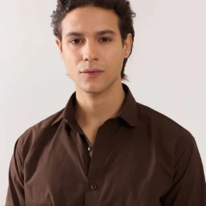 coffee brown oxford shirt