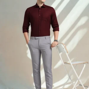 maroon lightweight oxford shirt