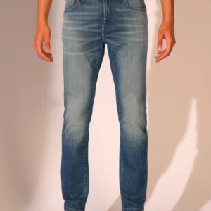 dk blue 5 pocket mid rise slim fit jeans