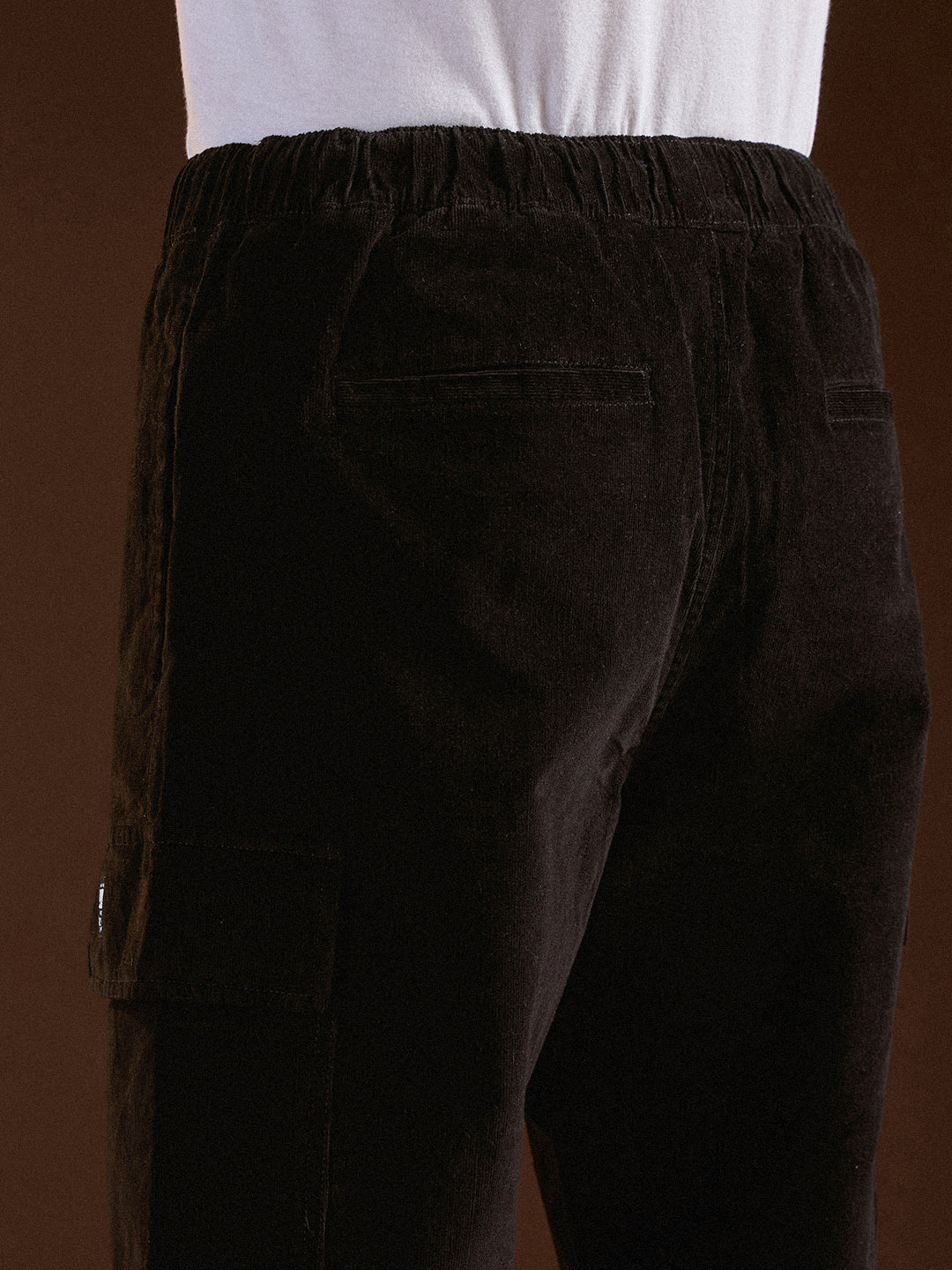 black solid baggy fit stylish corduroy cargo pant black solid baggy fit stylish corduroy cargo pant
