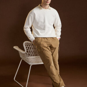 brown solid baggy fit stylish corduroy cargo pant
