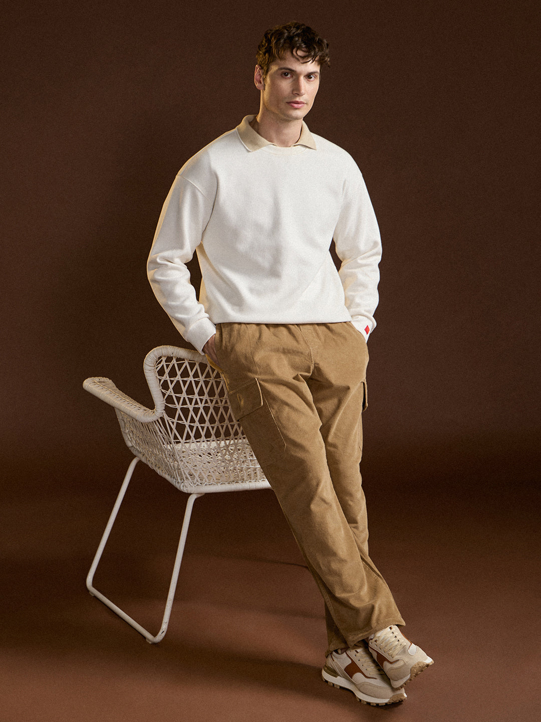 brown solid baggy fit stylish corduroy cargo pant brown solid baggy fit stylish corduroy cargo pant
