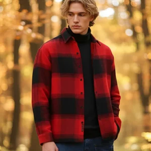 red checked casual full sleeves shirt