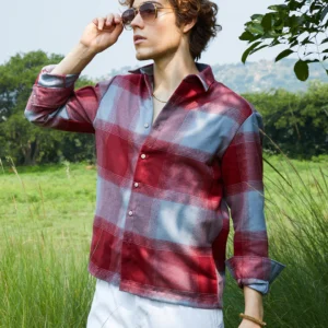 vignette checkered oversized shirt