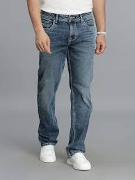 med blue 5 pocket midrise, comfort and straight fit jeans med blue 5 pocket midrise, comfort and straight fit jeans