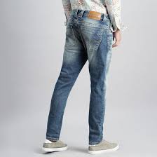 med blue 5 pocket low rise ankle length jeans