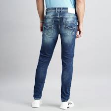 med blue 5 pocket low rise ankle length jeans
