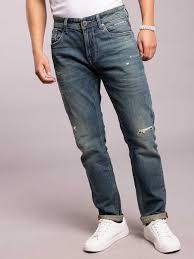med blue 5 pocket low rise ankle length jeans