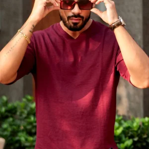 wine self stripe t shirt