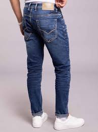 med blue 5 pocket low rise ankle length jeans
