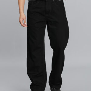 black 5 pocket midrise loose fit jeans