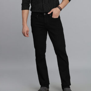 black 5 pocket mid rise loose boot leg jeans