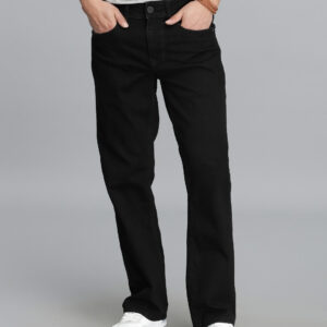 black 5 pocket mid rise loose boot leg cropped jeans