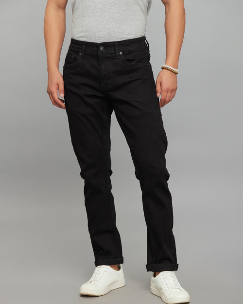 Home black 5 pocket low rise tapered ankle length classic stretch jeans