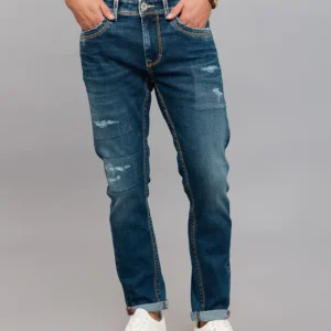 dk blue 5 pocket low rise ankle length jeans
