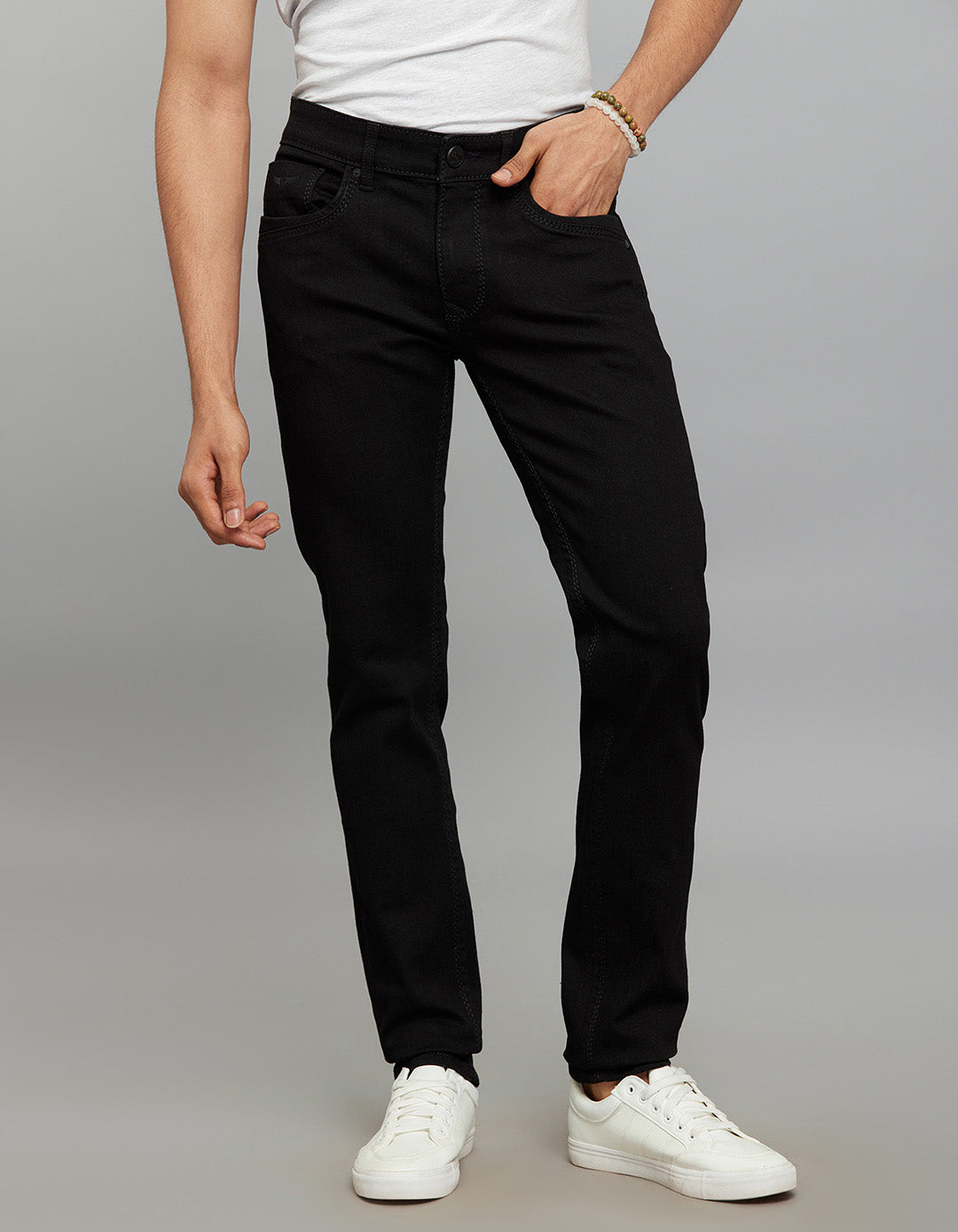 black 5 pocket mid rise slim straight fit stretch jeans black 5 pocket mid rise slim straight fit stretch jeans