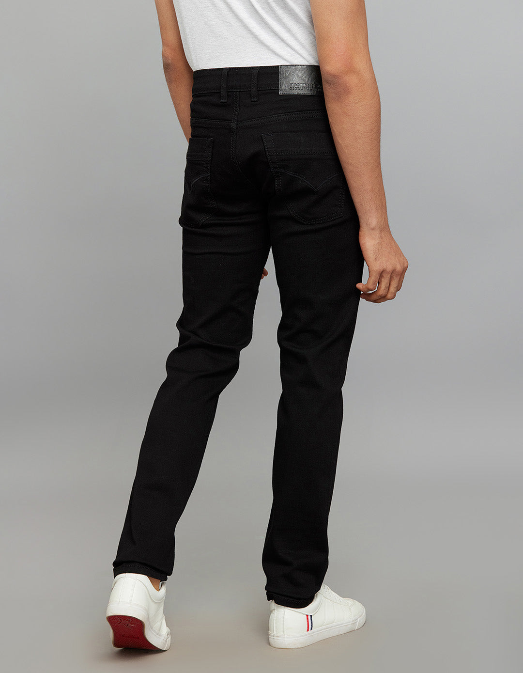 black 5 pocket mid rise slim straight fit stretch jeans black 5 pocket mid rise slim straight fit stretch jeans