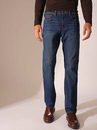 med blue 5 pocket midrise, comfort and straight fit jeans med blue 5 pocket midrise, comfort and straight fit jeans