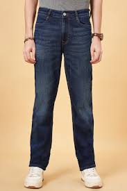 med blue 5 pocket midrise, comfort and straight fit jeans med blue 5 pocket midrise, comfort and straight fit jeans
