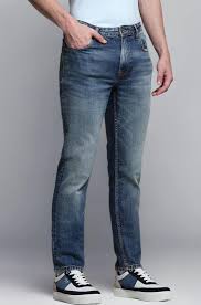 medium blue 5 pocket low rise ankle length classic stretch jeans