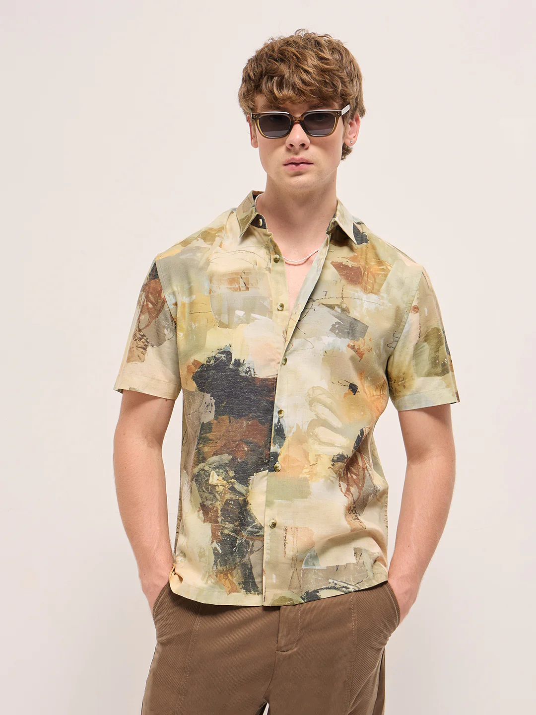 russet brown structure knit shirt russet brown structure knit shirt