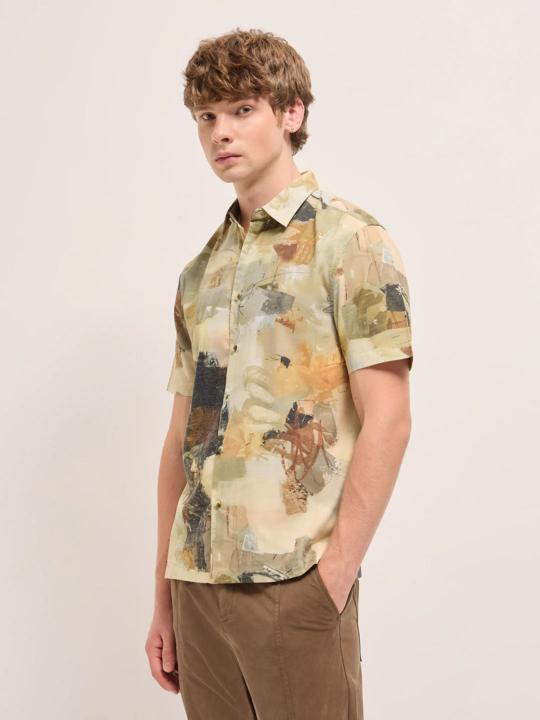 russet brown structure knit shirt russet brown structure knit shirt