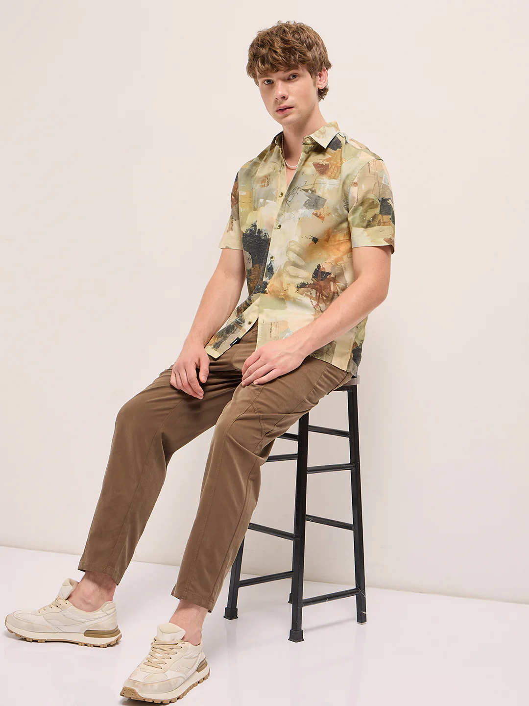 russet brown structure knit shirt russet brown structure knit shirt