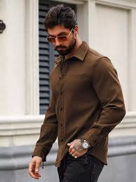 smart casual brown shirt look
