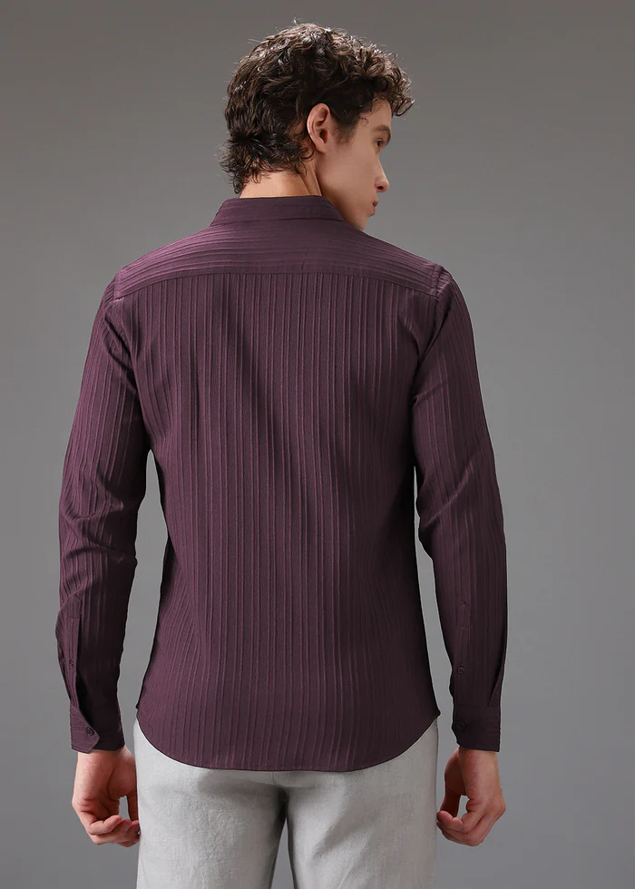 wine structured striped shirt wine structured striped shirt