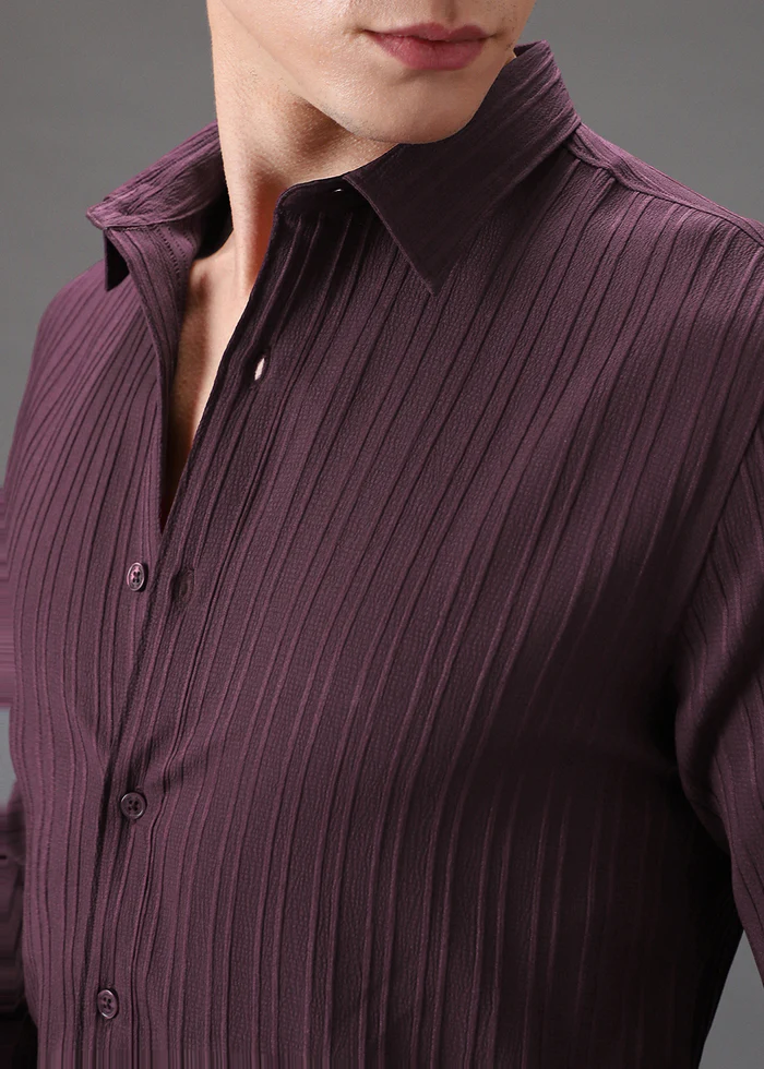 wine structured striped shirt wine structured striped shirt