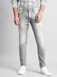 med grey 5 pocket low rise ankle length jeans