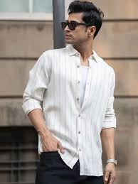 white structured striped shirt white structured striped shirt