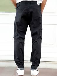 men black hexa pocket cargo jean