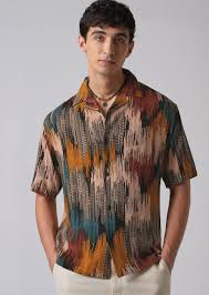 butterscotch abstract print shirt