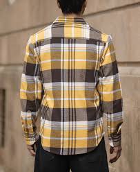 mustard checks shirt with pockets mustard checks shirt with pockets