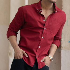 brick red oxford shirt