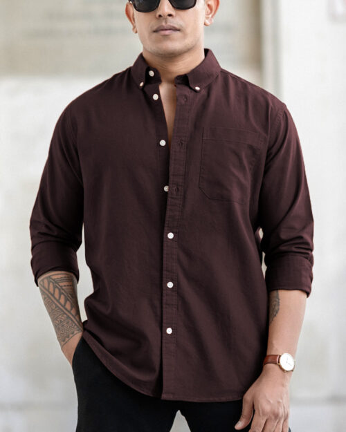 brown oxford shirt