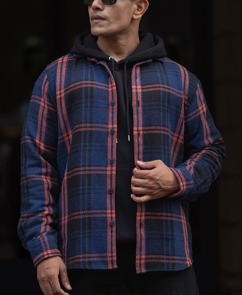 blue and orange checks regular fit full sleeves shirt blue and orange checks regular fit full sleeves shirt