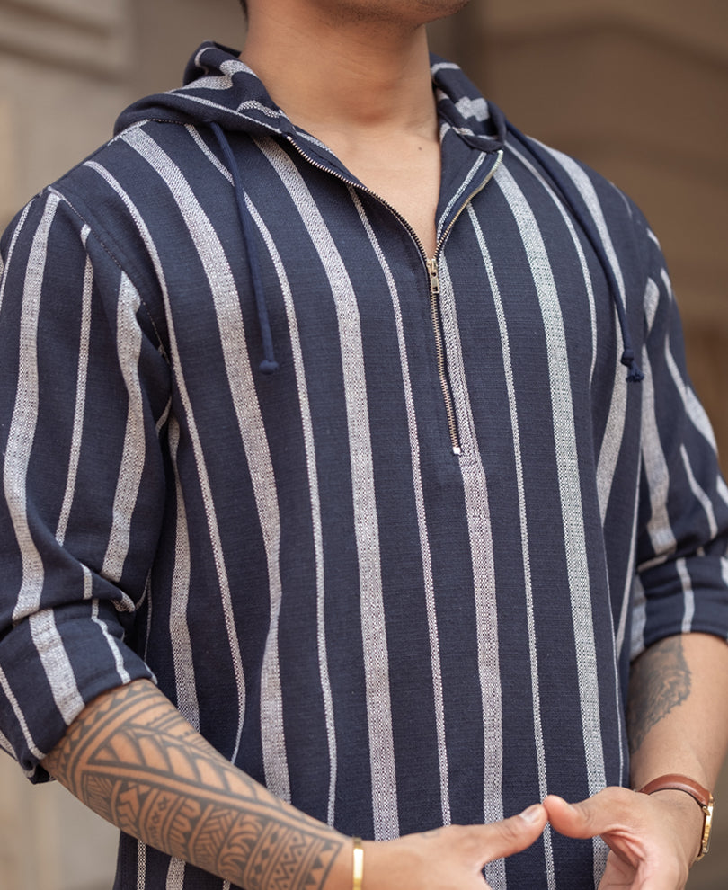 blue and white stripes regular fit full sleeves hoodie shirt blue and white stripes regular fit full sleeves hoodie shirt