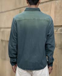 tinted blue denim overshirt tinted blue denim overshirt