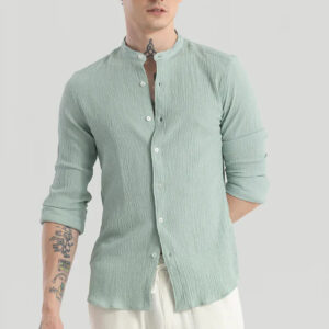 Home berit light green textured shirts