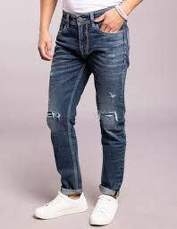med blue 5 pocket low rise ankle length jeans