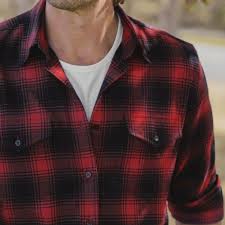 wine and black checks shirt