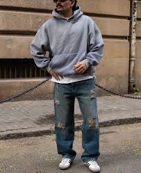 vintage blue distressed jeans