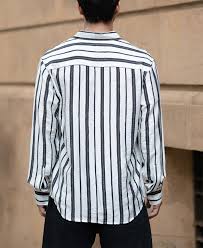white and black striped flowy shirt white and black striped flowy shirt